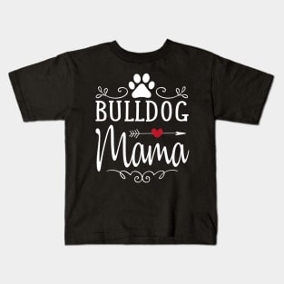 Bulldog Mama Love Heart Kids T-Shirt